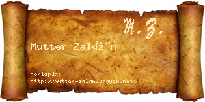 Mutter Zalán névjegykártya